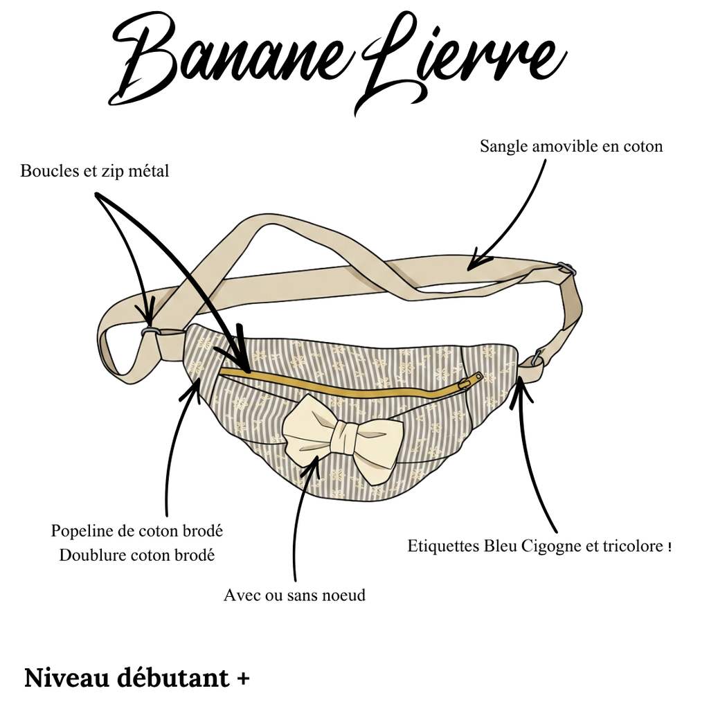 Sac banane Lierre Bleu Cigogne, trois versions et trois coloris