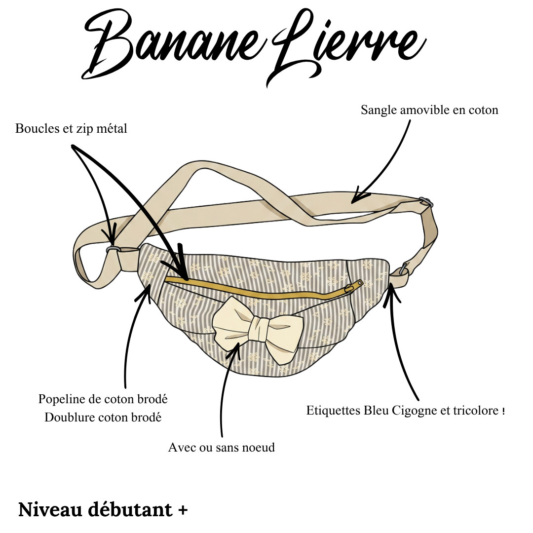 Sac banane Lierre Bleu Cigogne, trois versions et trois coloris