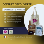 Coffret découverte couture Bleu Cigogne : tote bag, pochette et porte-monnaie à réaliser
